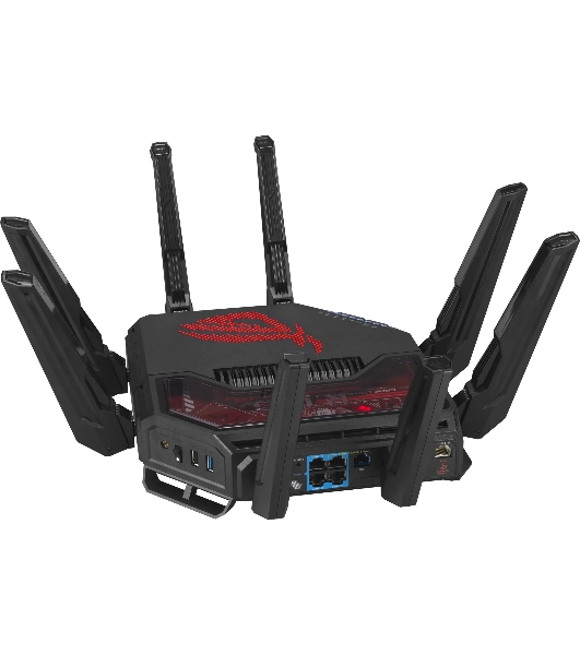 Маршрутизатор ASUS GT-BE19000, черный/красный, 90IG0850-MO9A0V