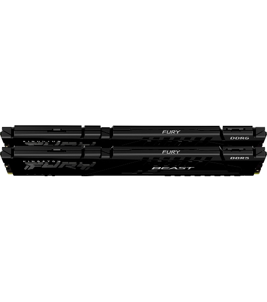 Оперативная память Kingston Fury Beast, DDR5, 32Gb (2x16Gb), 6400MHz, CL32, DIMM, с радиатором, черный
