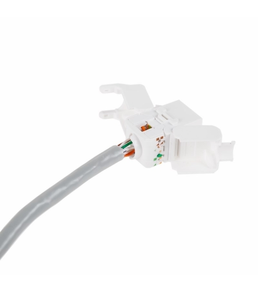 Модуль Rexant Keystone Jack RJ-45(8P8C), UTP неэкранированный, cat.5e, тип 90 градусов, самозажимной, белый