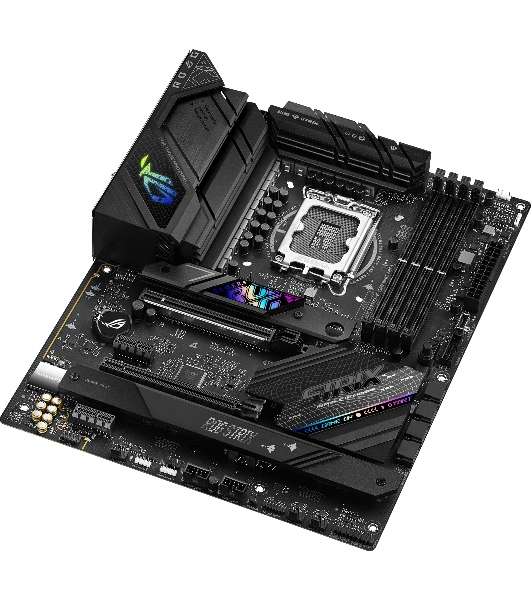 Материнская плата ASUS ROG STRIX B760-F GAMING WIFI, LGA 1700, Intel B760, 4xDDR5, 4xSATA, 3xM.2, 1xPCI-E 5.0 x16, 1xPCI-E 3.0 x4, 1xHDMI, 1xDP, 1x 2.5Gb LAN, 1xUSB-A 3.2 Gen 2, 6xUSB-A 3.2 Gen 1, 1xUSB-C 3.2 Gen 2x2, 5x3.5 мм, 7.1, Standard-ATX