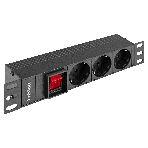 Блок розеток 10' с выключателем с подсветкой ExeGate ServerPro PDU-10H305 Al-3S-C14-SW (10', 1U, Алюминий, 3 Schuko, C14, выкл. с подсветкой, (ШхВхГ): 254х45х45 мм, черный, RTL), фото6
