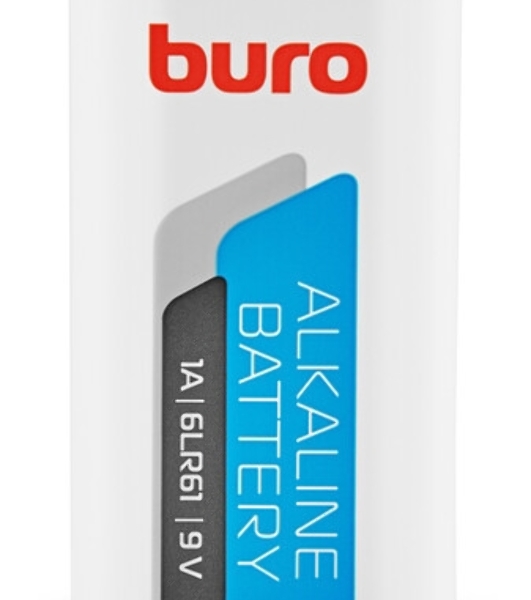 Батарея Buro Alkaline 6LR61 9V (1шт) блистер
