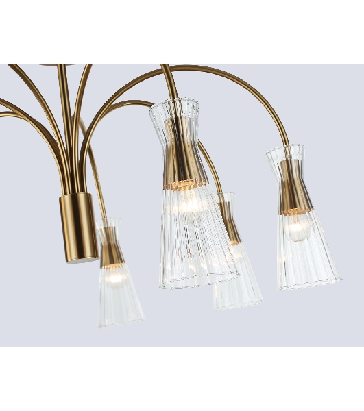Люстра Ambrella light LH55703/7 BS/CL латунь/прозрачный E14*7 max 40W D745*460