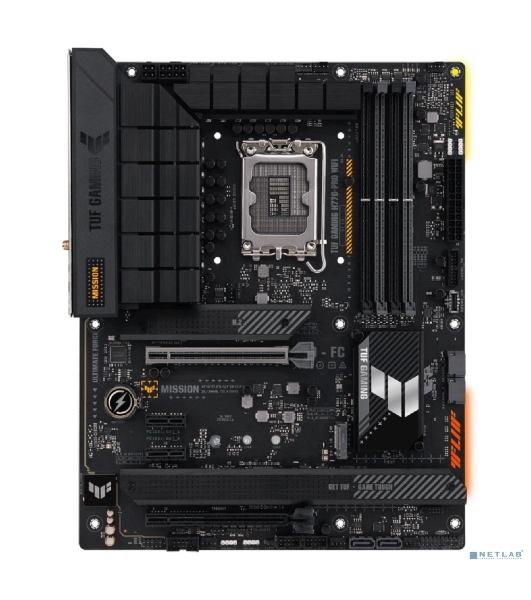 Материнская плата ASUS TUF GAMING H770-PRO WIFI, LGA 1700, Intel H770, 4xDDR5, 4xSATA, 4xM.2, 1xPCIe 5.0 x16, 1xPCIe 4.0 x4, 2xUSB-A 3.2 Gen 2, 4xUSB-A 3.2 Gen 1, 1xUSB-C 3.2 Gen 2x2, 1x2.5Gb LAN, 5x3.5 мм, 7.1, Standard-ATX