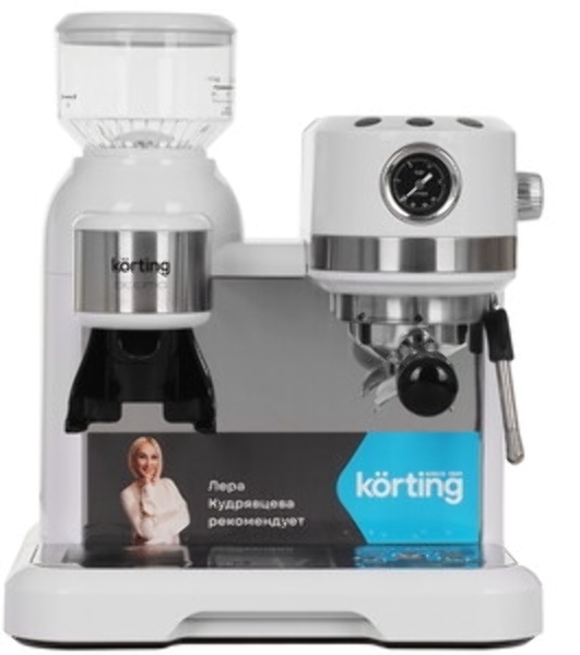 Кофеварка KORTING, рожковая, отдельностоящая, давление 20 бар, сенсорное управление, сенсорный дисплей, капучинатор, приготовление вспененного молока, таймер, защита от перегрева, подогрев чашек, противокапельная система, автоматическое отключение, цвет черный