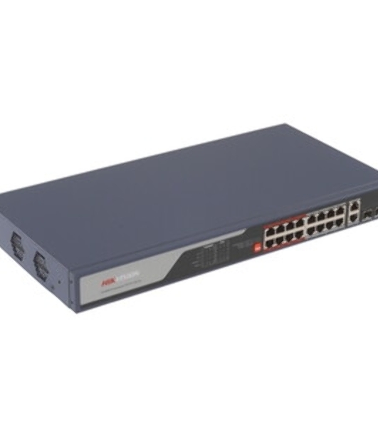 Коммутатор Hikvision DS-3E0318P-E(C), 16×1 Гбит/с PoE + 1×1 Гбит/с RJ45 + 1×1 Гбит/с Combo (RJ45/SFP), неуправляемый