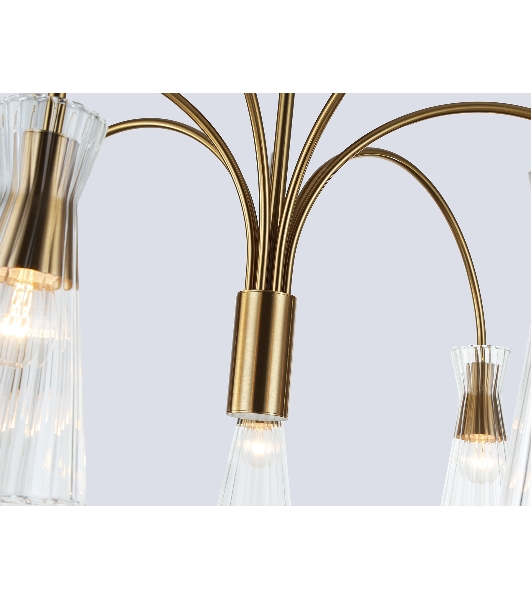 Люстра Ambrella light LH55703/7 BS/CL латунь/прозрачный E14*7 max 40W D745*460
