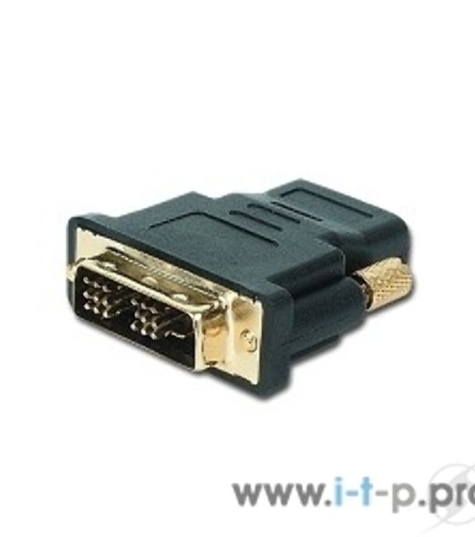 Переходник Cablexpert HDMI-DVI 19F/19M золотые разъемы, пакет, черный