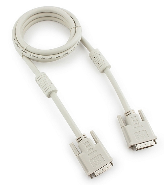 Кабель DVI-D dual link Gembird/Cablexpert CC-DVI2-6C, 25M/25M, 1.8м, экран, феррит.кольца, пакет