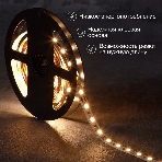 Лента светодиодная 3 м 12 В 5050 2700 К IP23 60 LED/м для БП с клеммами LAMPER, фото2