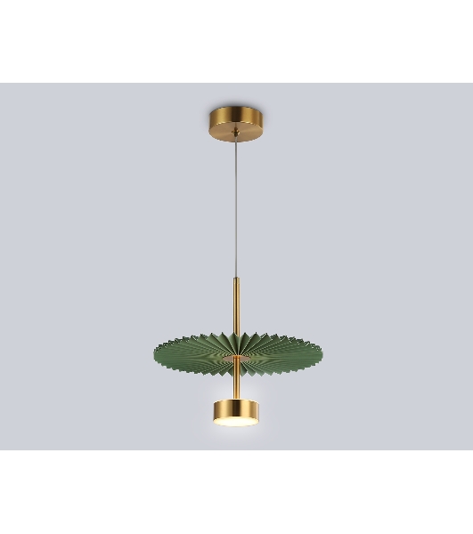 Светильник Ambrella light LH72609 BK/GR латунь/зеленый 6W 3000K D300*260-1770