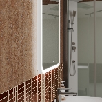 Зеркало Bau Stil 70х80, сенсорная LED подсветка, пластиковый защитный корпус, фото12