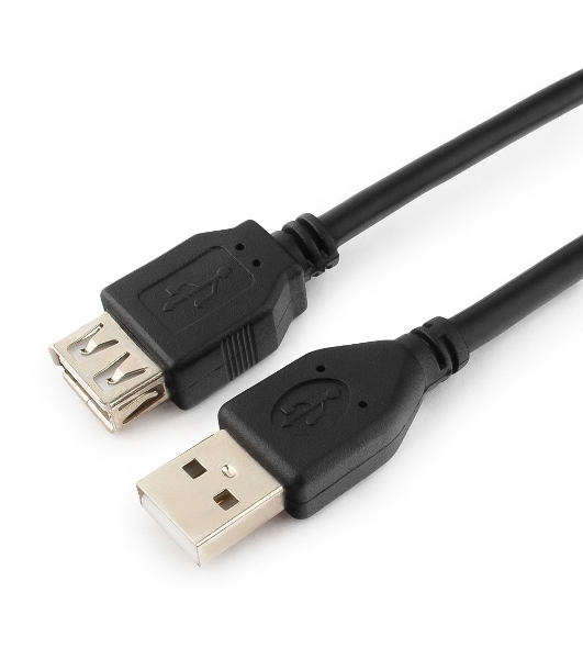 Кабель Gembird/Cablexpert USB 2.0, AM/AF, 4.5м, экран, 2феррит.кольца, черный, пакет