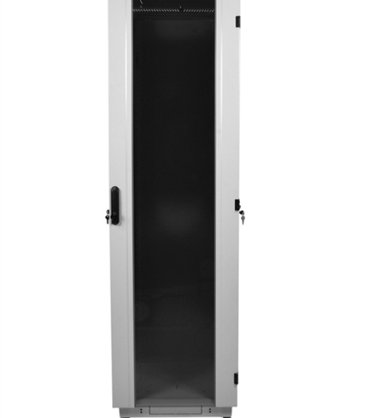 Шкаф телекоммуникационный напольный 42U (800x800) дверь стекло, черный