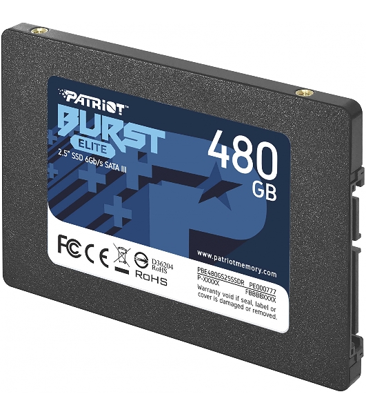 Накопитель SSD Patriot Burst Elite, 480Gb, SATA, 2.5', R/W 450/320
