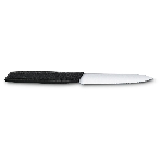 Нож кухонный Victorinox Swiss Modern (6.9003.10W) стальной разделочный лезв.100мм серрейт. заточка черный, фото 1