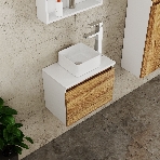 Комплект для ванной, 4 предмета (Тумба Bau Dream Blackwood 50, раковина BAU Mini 24х24, смеситель для раковины высокий Hotel Still, нержавеющая сталь, выпуск клик клак, хром), фото10