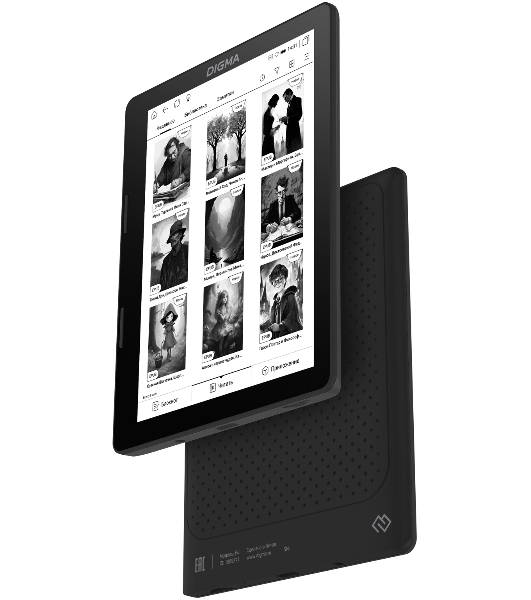 Электронная книга Digma F4 5.83' E-ink HD Carta 680x920 Touch Screen 1.2Ghz 1Gb/8Gb/SD/microSDHC/подсветка дисплея черный