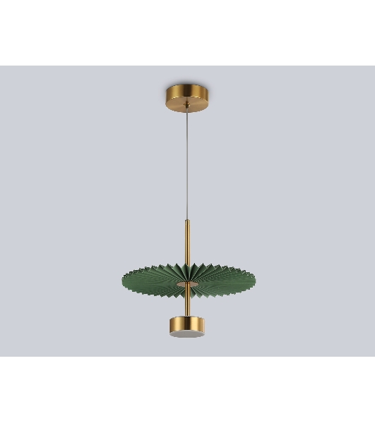 Светильник Ambrella light LH72609 BK/GR латунь/зеленый 6W 3000K D300*260-1770