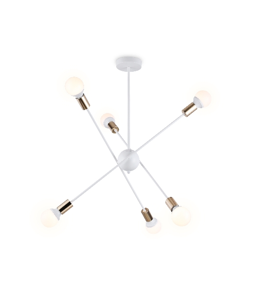 Светильник Ambrella light TR80432/6 WH/GD белый/золото E27/6 max 60W D950*730