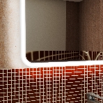 Зеркало Bau Stil 70х80, сенсорная LED подсветка, пластиковый защитный корпус, фото10