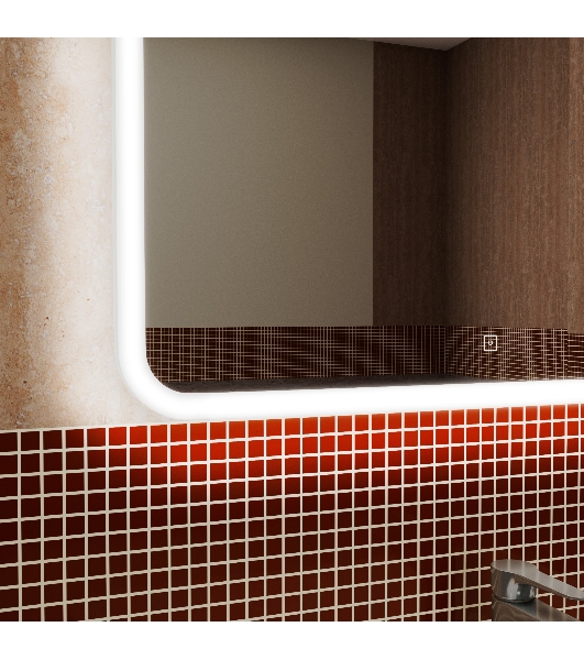 Зеркало Bau Stil 70х80, сенсорная LED подсветка, пластиковый защитный корпус