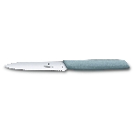 Нож кухонный Victorinox Swiss Modern (6.9006.10W21) стальной разделочный лезв.100мм серрейт. заточка серый, фото2