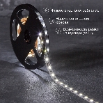 Лента светодиодная 3 м 12 В 5050 6500 К IP23 60 LED/м для БП с клеммами LAMPER, фото2