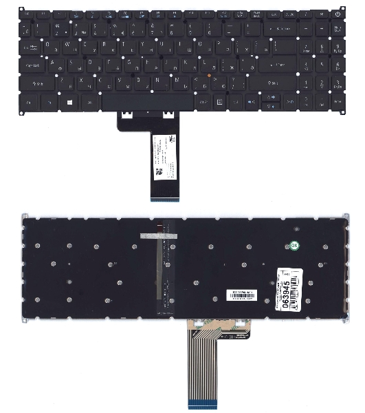Клавиатура для ноутбука Acer Swift 3 SF315-51 черная с подсветкой