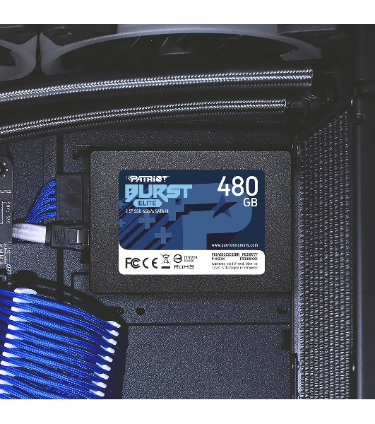 Накопитель SSD Patriot Burst Elite, 480Gb, SATA, 2.5', R/W 450/320