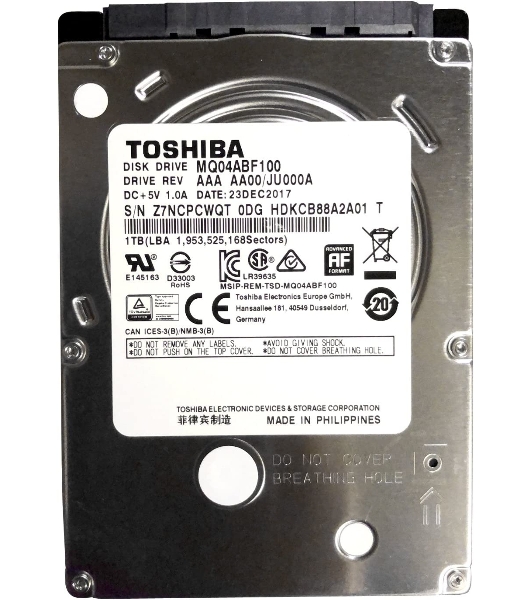 Жесткий диск Toshiba 1Tb 5400rpm MQ04ABF100 128Mb 2.5' SATA-III