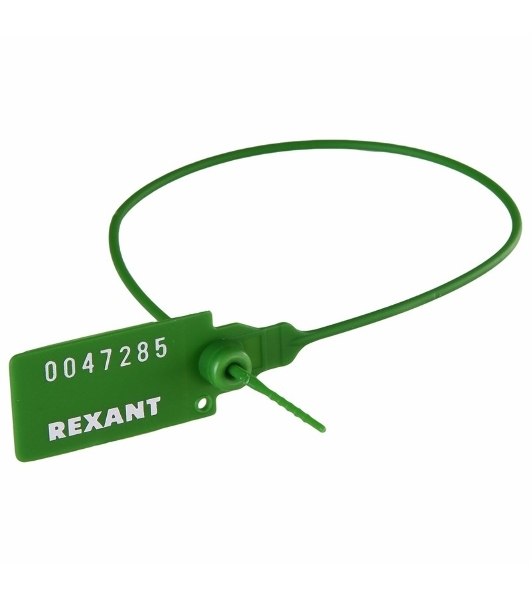 Пломба пластиковая номерная Rexant 320 мм зеленая