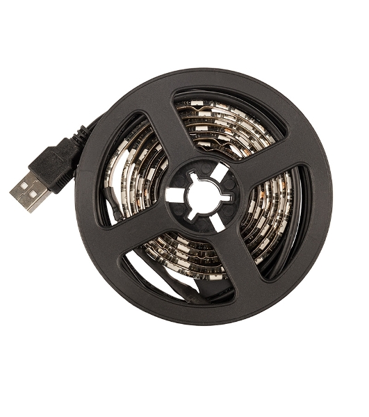 Лента светодиодная с USB коннектором 5 В, 10 мм, IP65, SMD 5050, 60 LED/m, цвет свечения RGb
