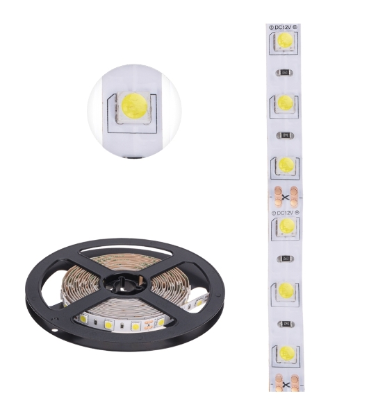 Лента светодиодная 3 м 12 В 5050 6500 К IP23 60 LED/м для БП с клеммами LAMPER