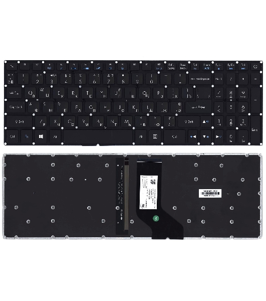 Клавиатура для ноутбука Acer Predator Helios 300 G3-571 черная с подсветкой
