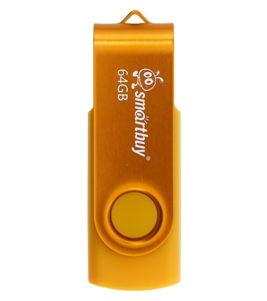Флешка USB Smartbuy Twist Yellow (SB064Gb2TWY), 64Gb, USB 2.0, R/W 20/10, желтый