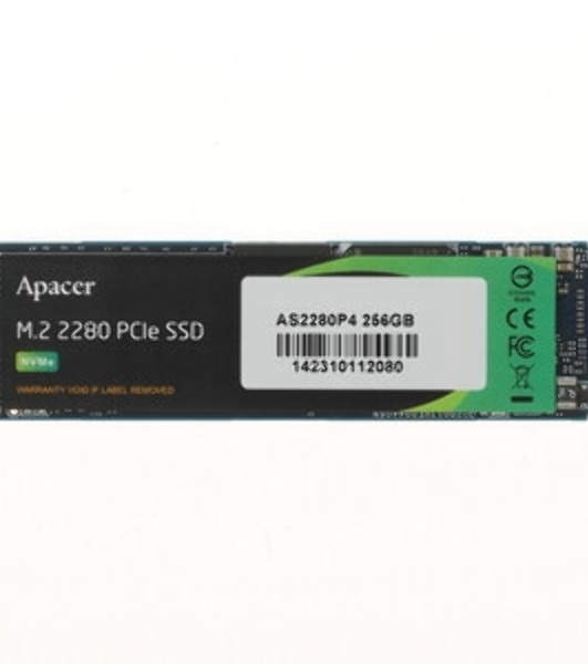 Накопитель SSD Apacer AS2280P4, 256Gb, M.2 2280, PCIe 3.0 x4, NVMe, R/W 2100/1300