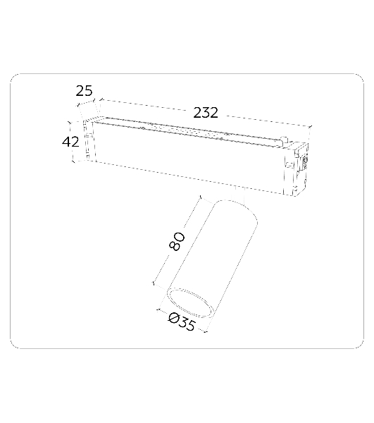 Управляемый светодиодный светильник для шинопровода Magnetic Ambrella light GL1203 GD золото IP20 7W 3000K-6400K 220V 36° D35*80 (Без ПДУ)