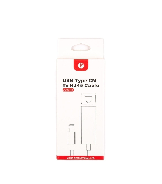 Кабель-переходник USB 3.1 Type-C -->RJ-45 1000Mbps Ethernet, Aluminum Shell, 0.15м VCOM DU320M