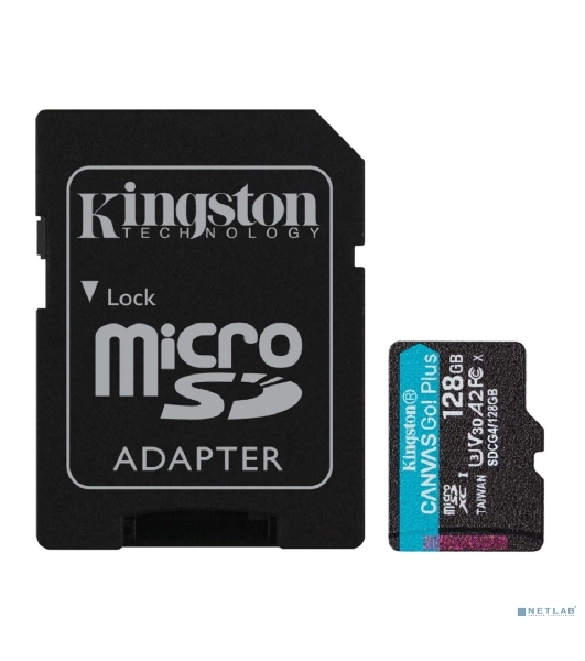 Флеш карта microSDXC 128Gb Kingston SDCG4/128Gb Canvas Go! Plus V30 A2 + adapter