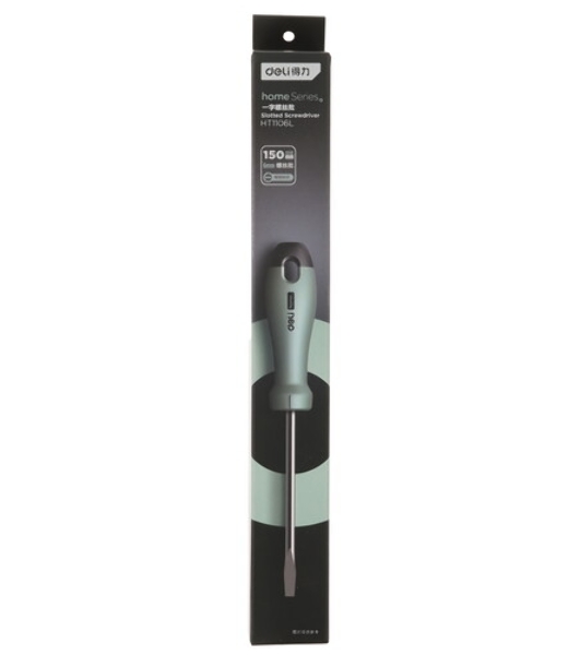 Отвертка шлицевая Home Series'; Deli HT1106 6x150 мм Эксклюзивный дизайн. Рукоятка из высококачественного софттач пластика