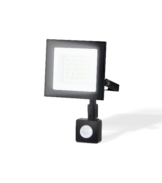 Прожектор светодиодный с датчиком движения Ambrella light ST8113 BK черный IP65 LED 6500K 30W 134*116*26