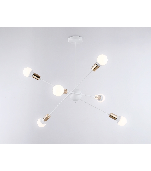 Светильник Ambrella light TR80432/6 WH/GD белый/золото E27/6 max 60W D950*730