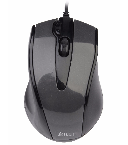 Мышь проводная A4Tech N-500F серый глянец/черный, 1200 dpi, USB, кнопки - 4