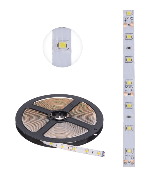Лента светодиодная 5 м 12 В 2835 2700 К IP65 60 LED/м для БП с клеммами LAMPER