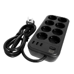 Сетевой фильтр Powercom SP-08 USB03AB 3,0 m 3.0м, 8 розеток, черный, коробка, фото4