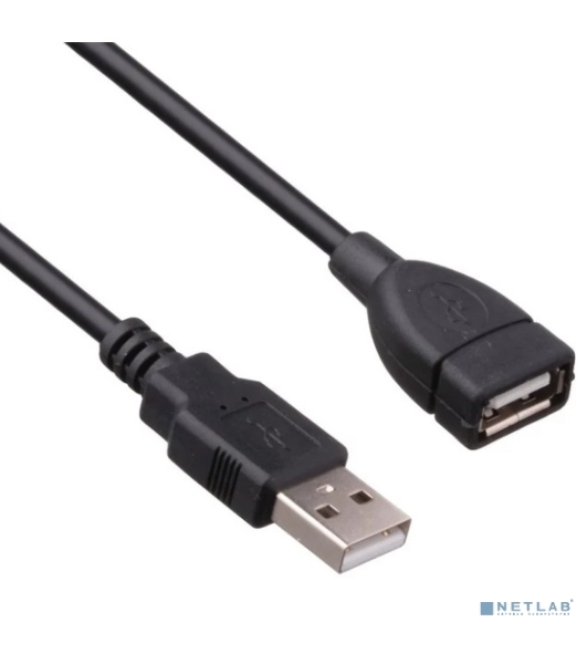 Удлинитель USB 2.0 ExeGate EX-CCF-USB2-AMAF-1.8F (Am/Af, позолоченные контакты, ферритовые кольца, 1,8м)