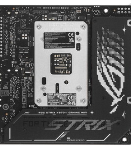 Материнская плата ASUS ROG STRIX X870-I GAMING WIFI, AM5, AMD X870, 2xDDR5, 2xSATA, 2xM.2, 1xPCI-E 5.0 x16, 1xHDMI, 2xUSB-C USB4, 1xUSB-C 10Gbps, 4xUSB-A 10Gbps, 1x 2.5Gb LAN, 2x3.5 мм, Mini-ITX
