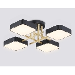 Люстра светодиодная на штанге Ambrella light FL516343/4 BK/GD черный/золото 72W 3000-6000K 550*550*150 (без ПДУ), фото7