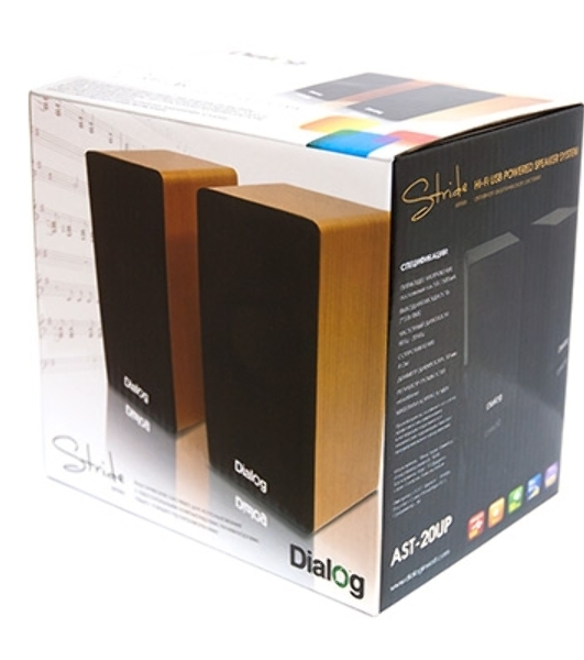 Акустическая система Dialog AST-20UP - акустические колонки 2.0, 6W RMS, Cherry, питание от USB